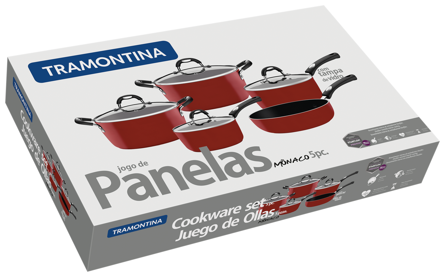 Jogo de Panelas Tramontina Mônaco