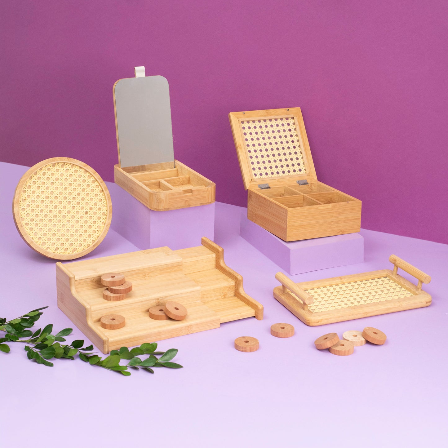 Rack Escadinha Organizador Extensível de Bambu