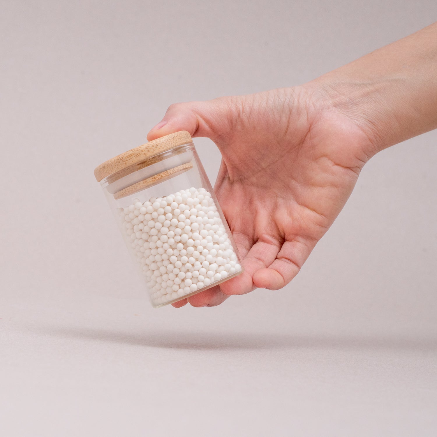 Pote de Vidro Borossilicato com Tampa de Bambu e Vedação de Silicone