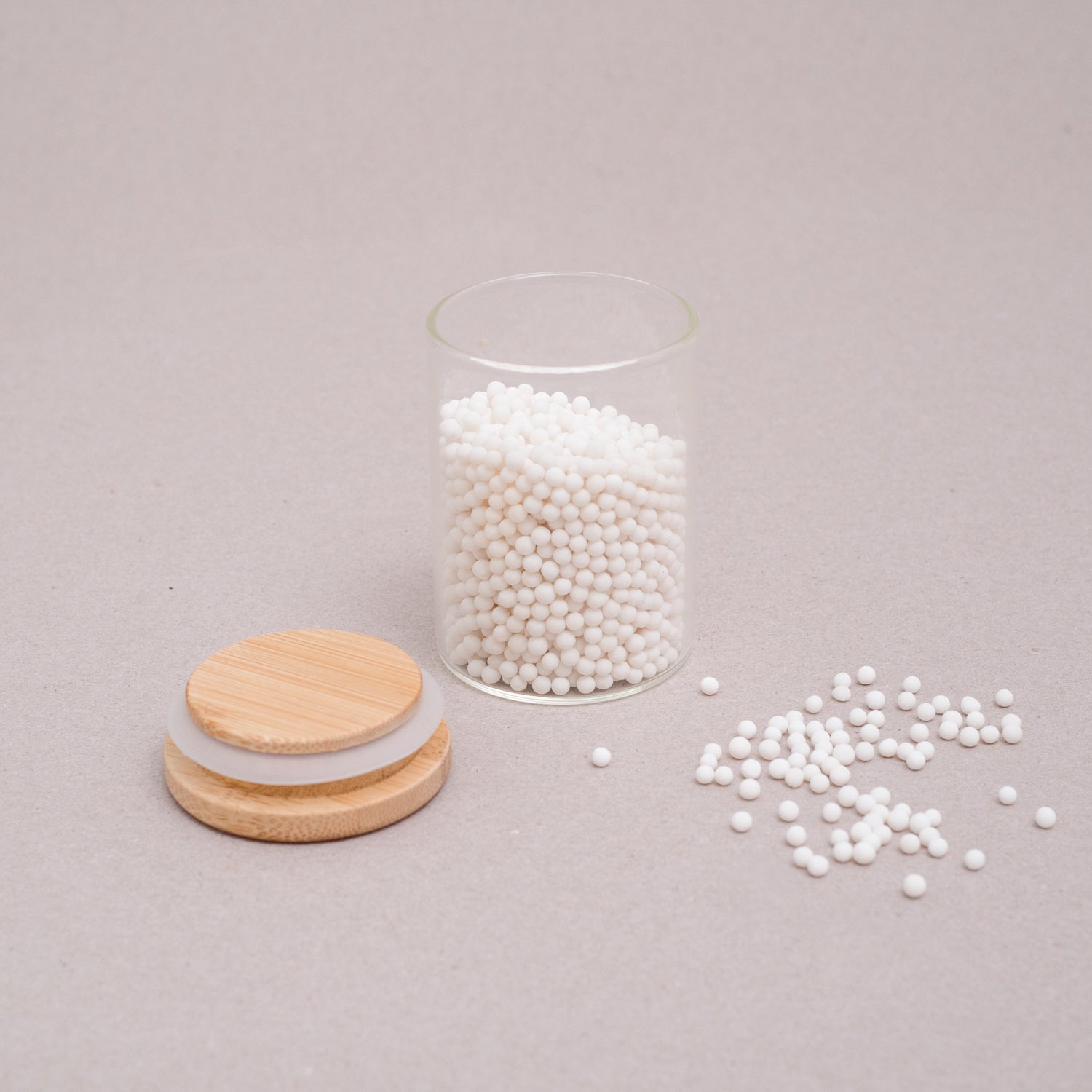 Pote de Vidro Borossilicato com Tampa de Bambu e Vedação de Silicone