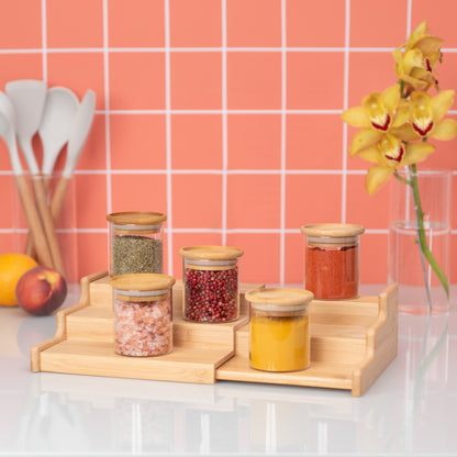 Rack Escadinha Organizador Extensível de Bambu