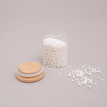 Pote de Vidro Borossilicato com Tampa de Bambu e Vedação de Silicone